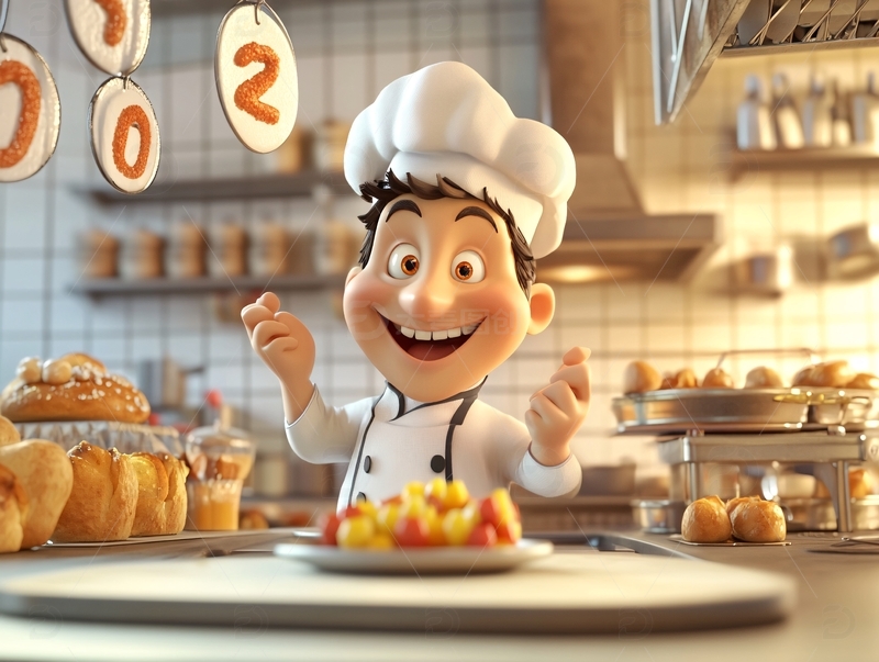 高清大图下载【趣麦麦图】3d小厨神