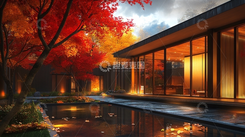 高清大图下载【趣麦麦图】枯山水别墅