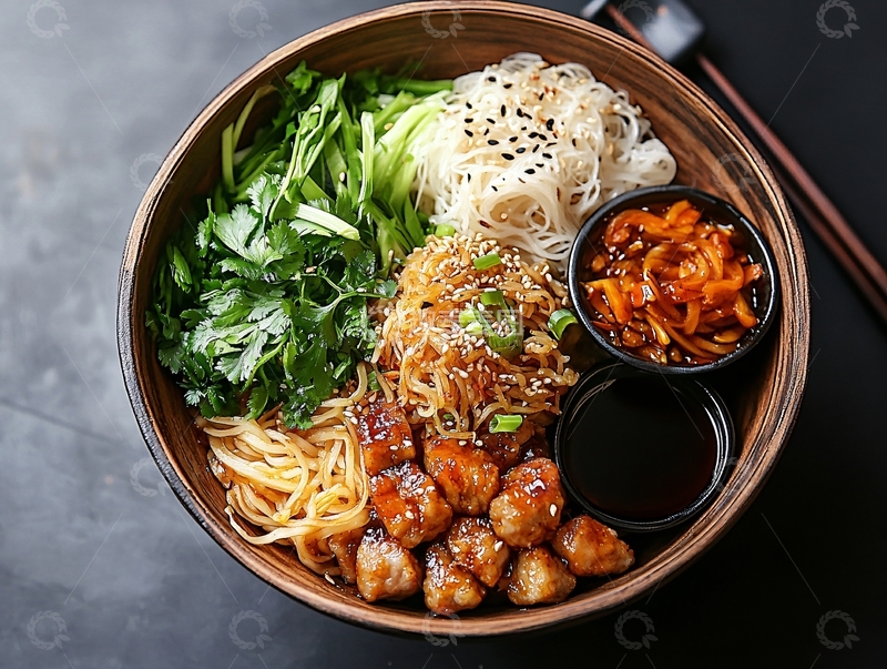 高清大图下载【趣麦麦图】肥肠炸酱面