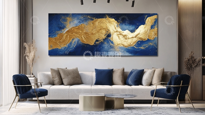 高清大图下载【趣麦麦图】金色抽象晶瓷画