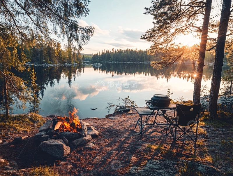 高清大图下载【趣麦麦图】水边的火炉