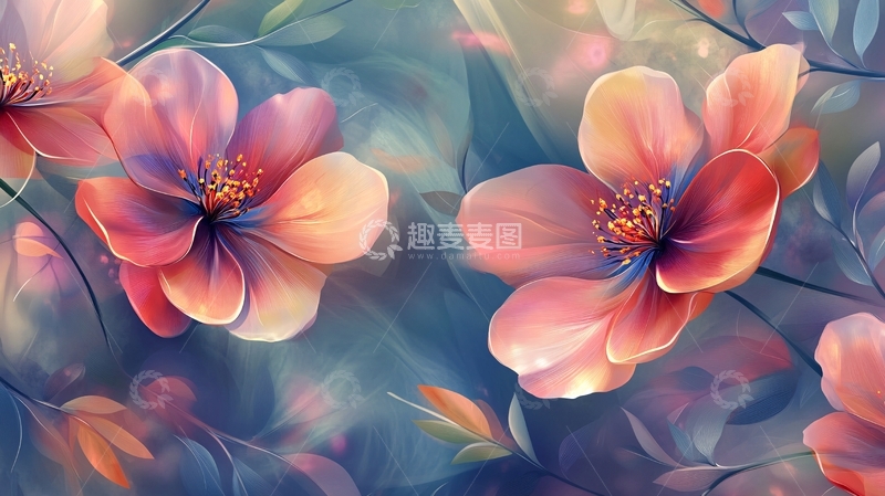 高清大图下载【趣麦麦图】炫彩花朵壁纸3