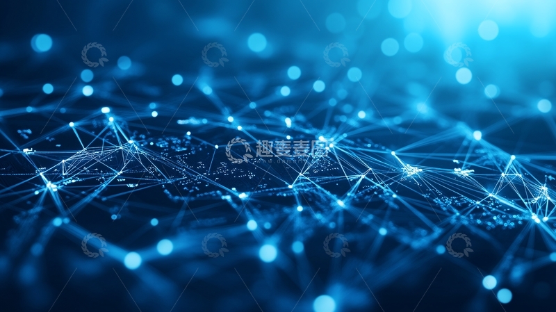 高清大图下载【趣麦麦图】线条网络蓝色背景