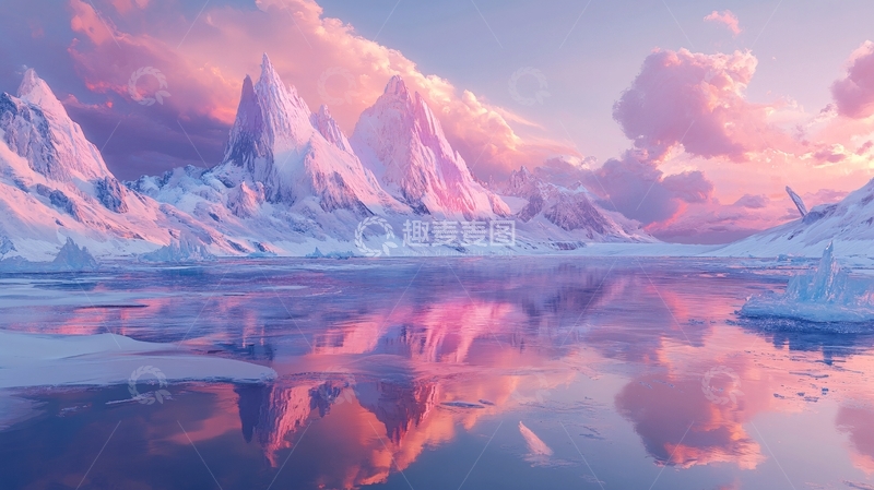 高清大图下载【趣麦麦图】雪山原画1