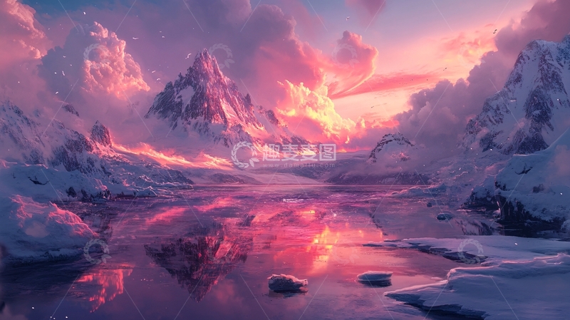 高清大图下载【趣麦麦图】雪山原画2