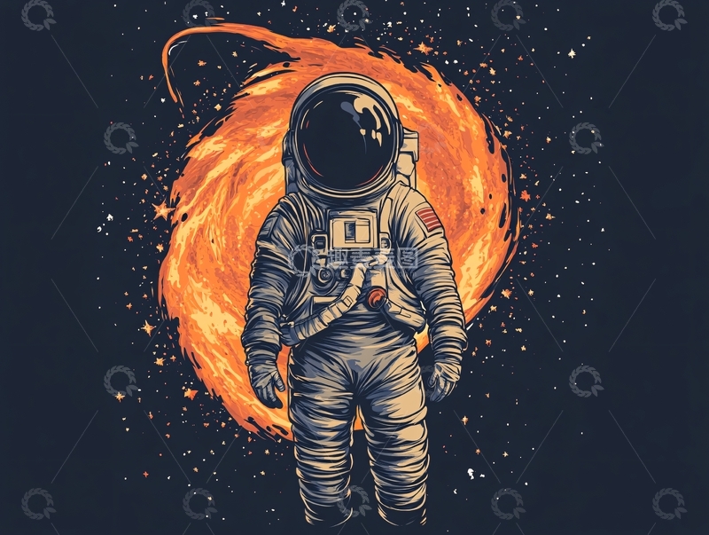 高清大图下载【趣麦麦图】宇航员插画