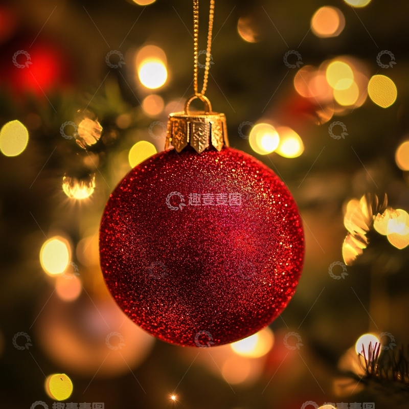 高清大图下载【趣麦麦图】红色圣诞节球1