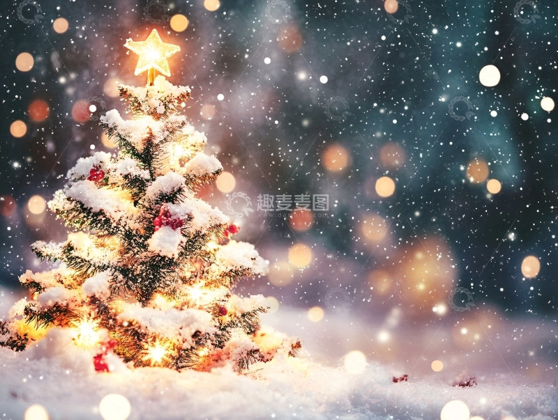 高清大图下载【趣麦麦图】唯美圣诞树