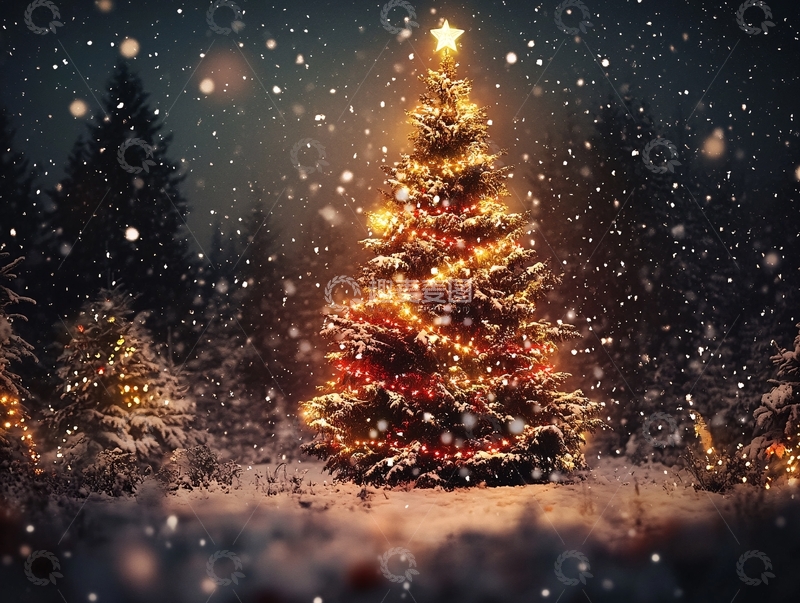 高清大图下载【趣麦麦图】唯美圣诞树1