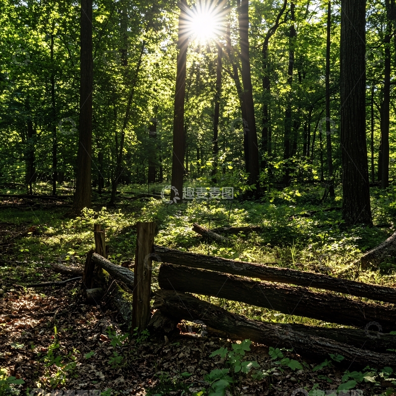 高清大图下载【趣麦麦图】穿过树木的阳光