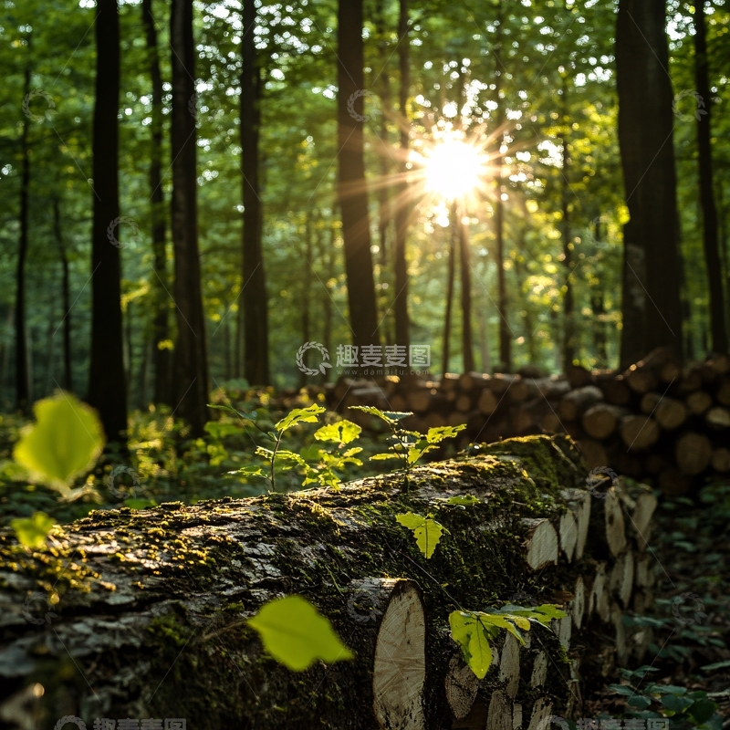 高清大图下载【趣麦麦图】森林午后暖阳