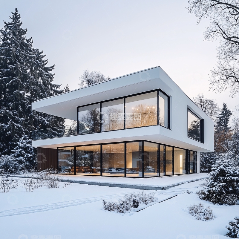 高清大图下载【趣麦麦图】冰雪雪景独栋别墅