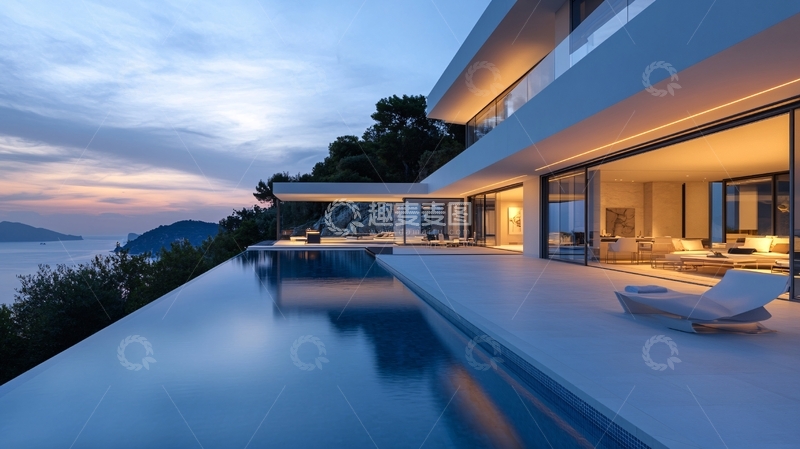 高清大图下载【趣麦麦图】现代海景别墅3