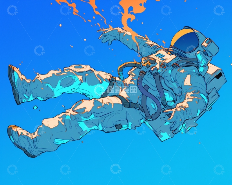 高清大图下载【趣麦麦图】宇航员插画1