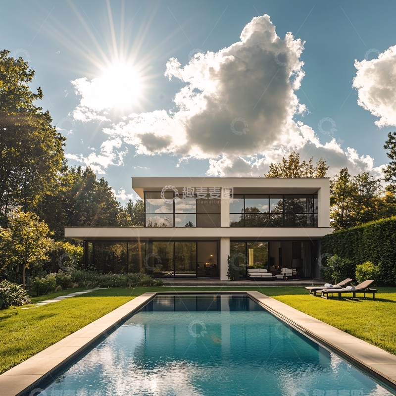 高清大图下载【趣麦麦图】带游泳池的豪宅
