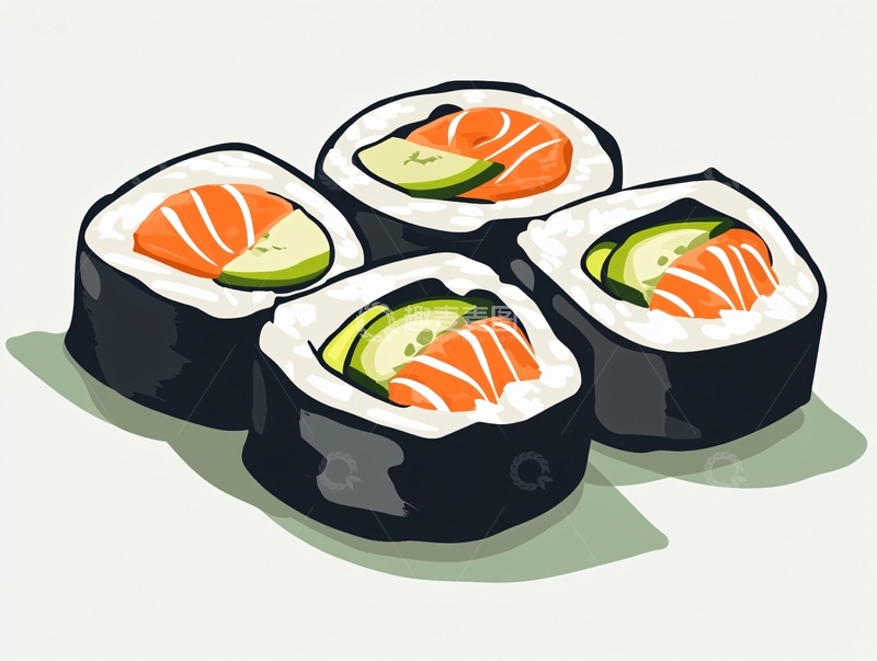 高清大图下载【趣麦麦图】手绘卡通寿司