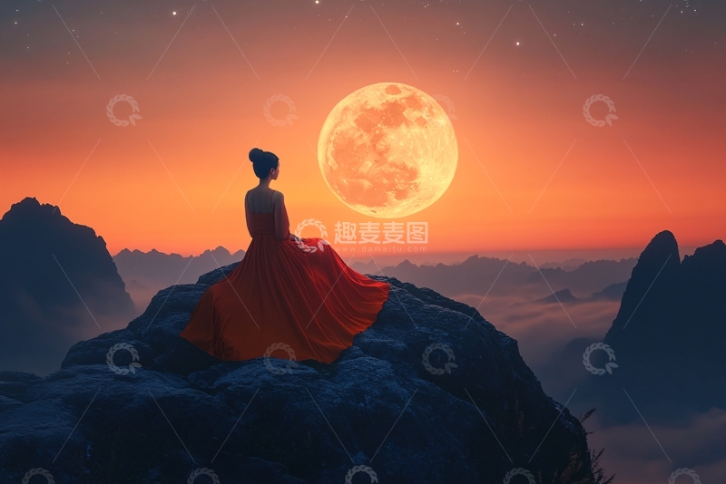 高清大图下载【趣麦麦图】瑶台坠月