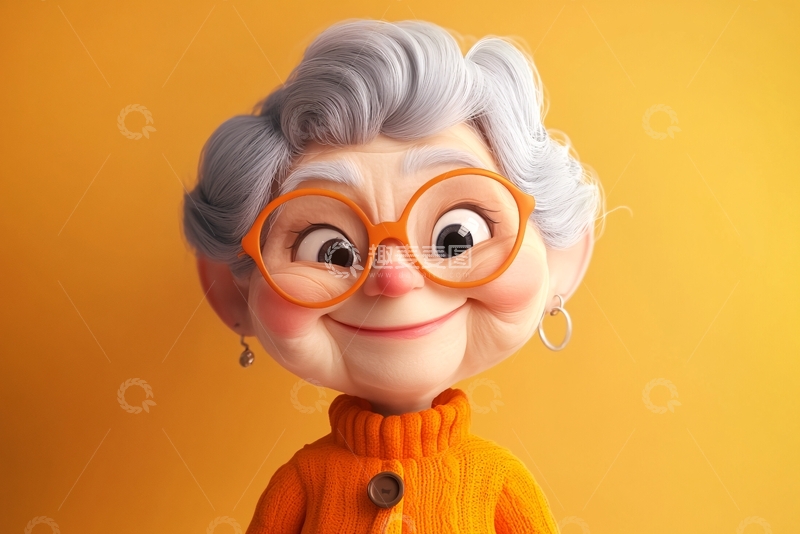 高清大图下载【趣麦麦图】卡通姥姥姥爷1