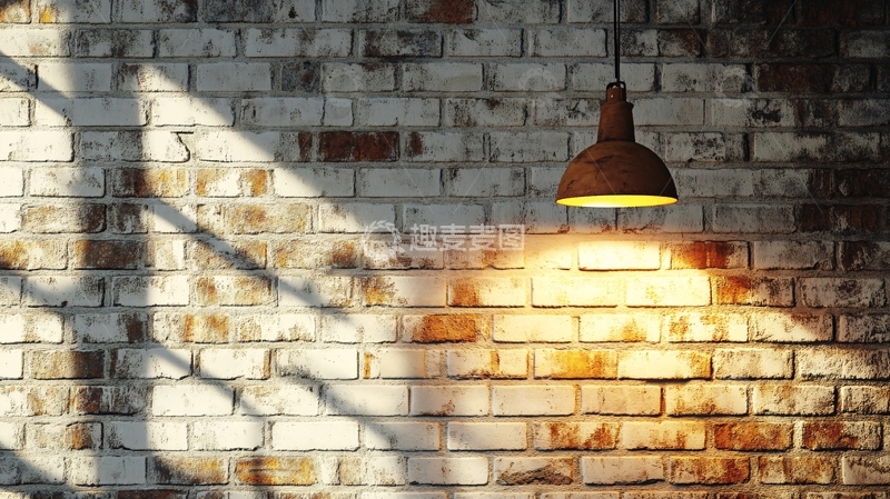 高清大图下载【趣麦麦图】红砖墙上的壁灯
