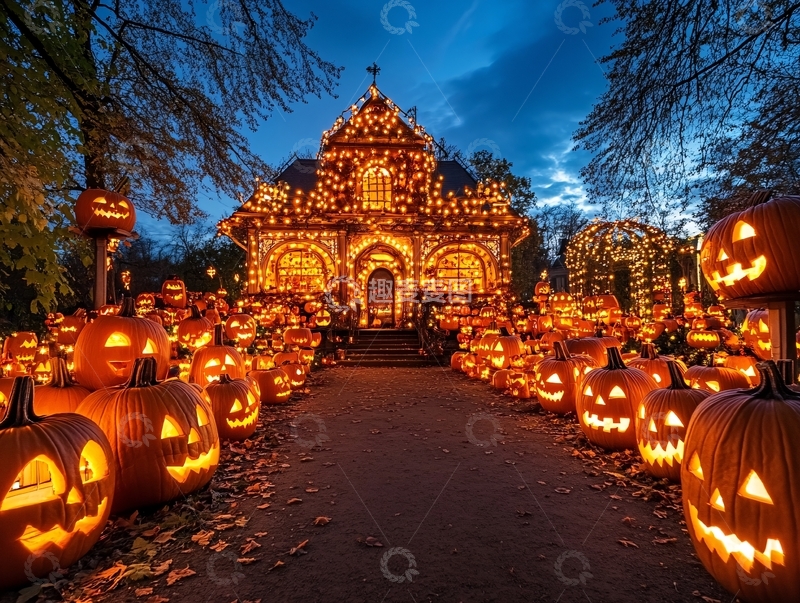 高清大图下载【趣麦麦图】万圣节南瓜灯屋