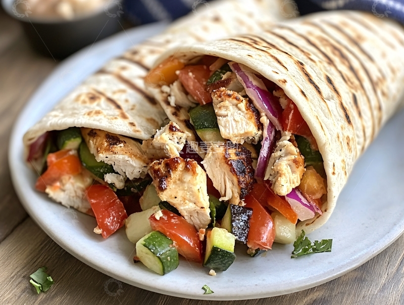 高清大图下载【趣麦麦图】墨西哥风味鸡肉卷饼