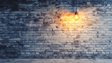 路灯电线灯泡土墙砖墙