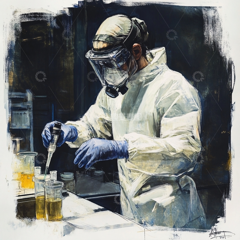 高清大图下载【趣麦麦图】手绘核酸检测