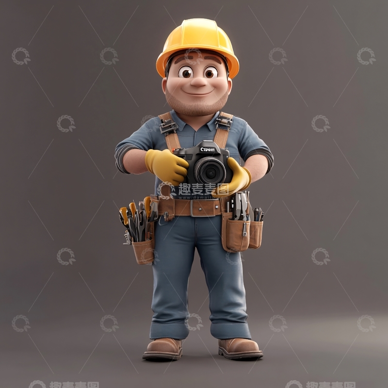 高清大图下载【趣麦麦图】卡通开心工匠头像2