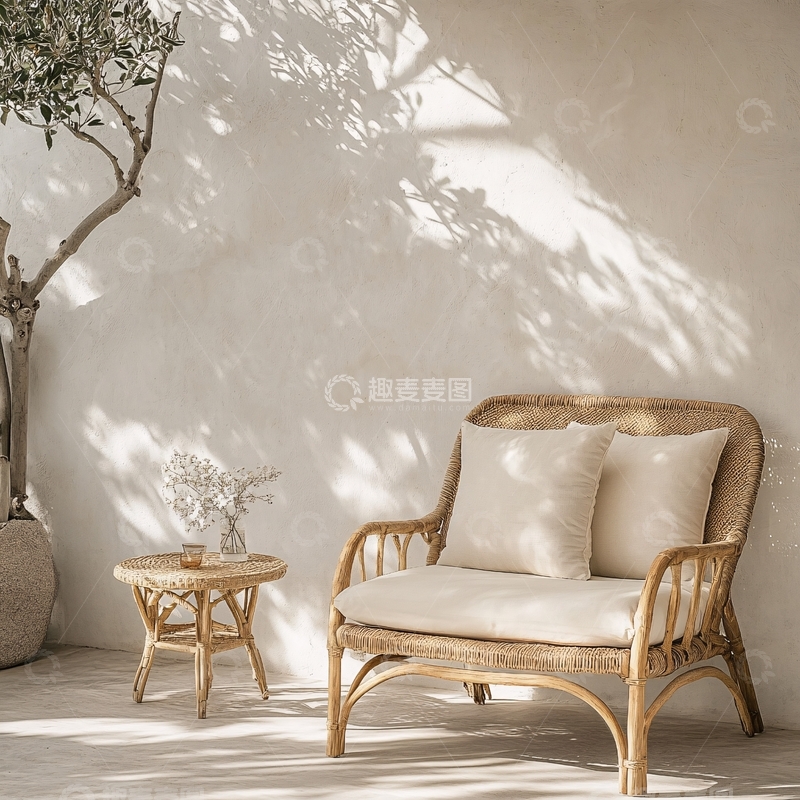 高清大图下载【趣麦麦图】小院藤椅1