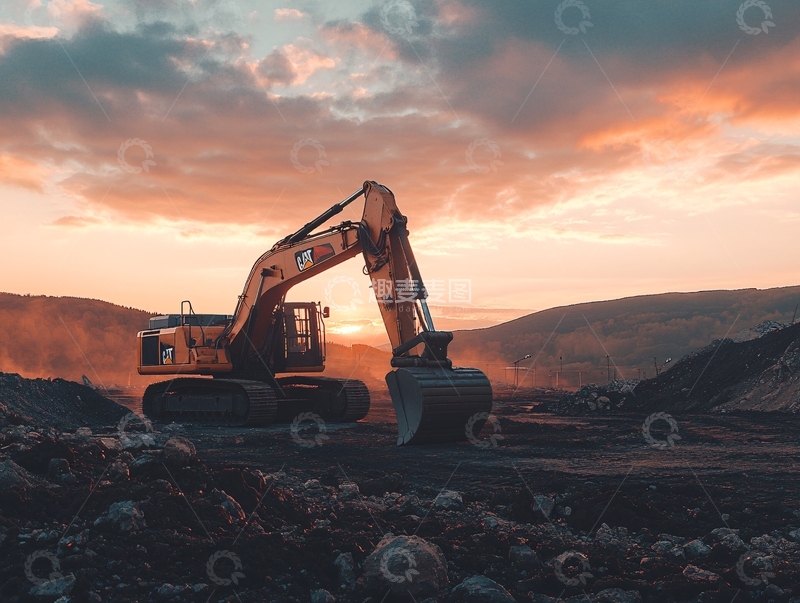 高清大图下载【趣麦麦图】矿山挖车