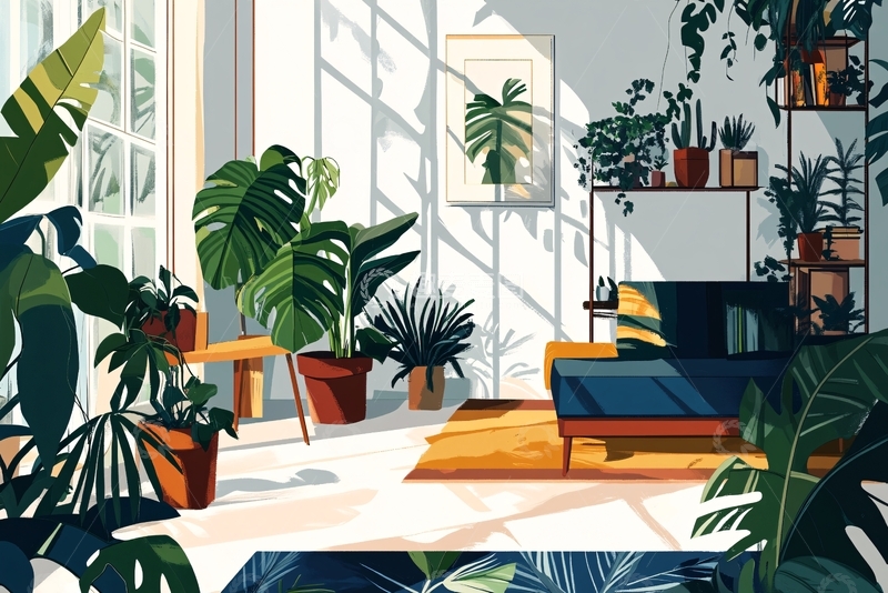 高清大图下载【趣麦麦图】室内场景插画