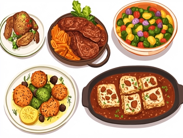 铁锅炖菜插画