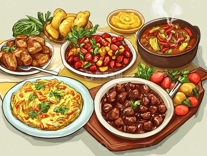 高清大图下载【趣麦麦图】-西式食物插画