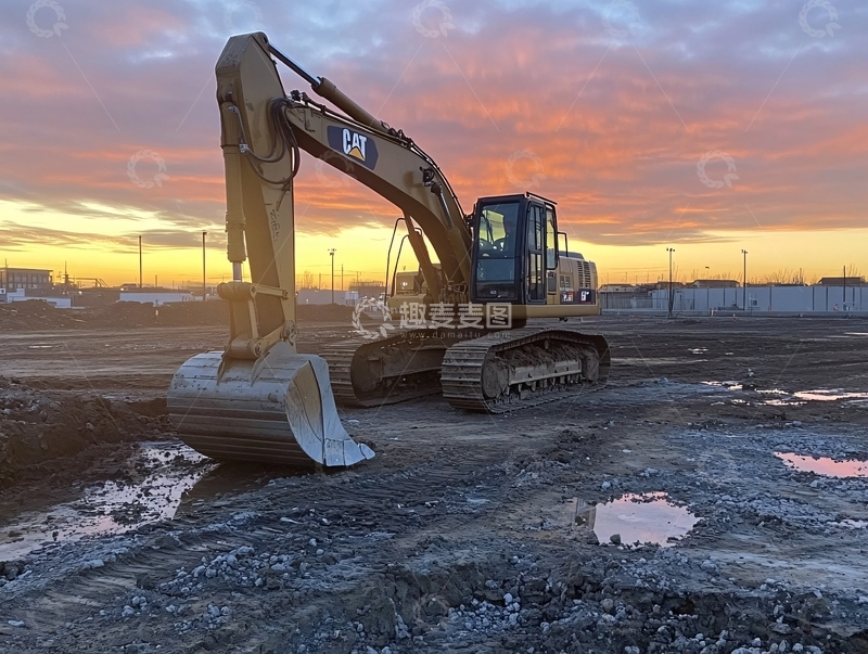 高清大图下载【趣麦麦图】工地暮色