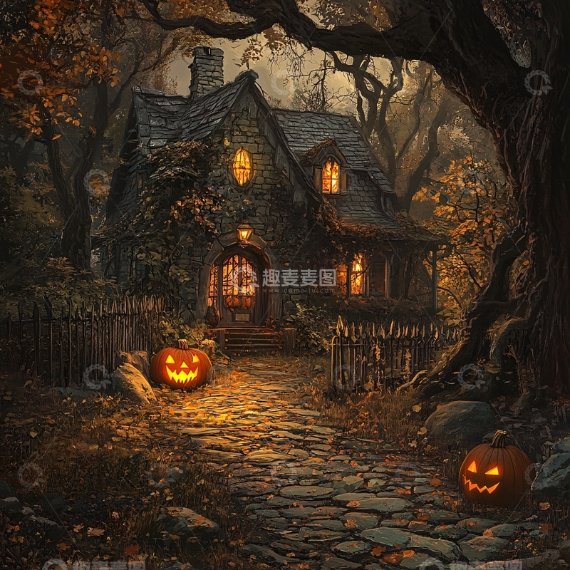 高清大图下载【趣麦麦图】万圣节南瓜屋图片素材1