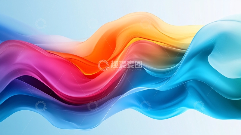 高清大图下载【趣麦麦图】流动曲线色彩背景