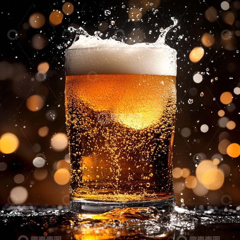 高清大图下载【趣麦麦图】啤酒水花质感特效