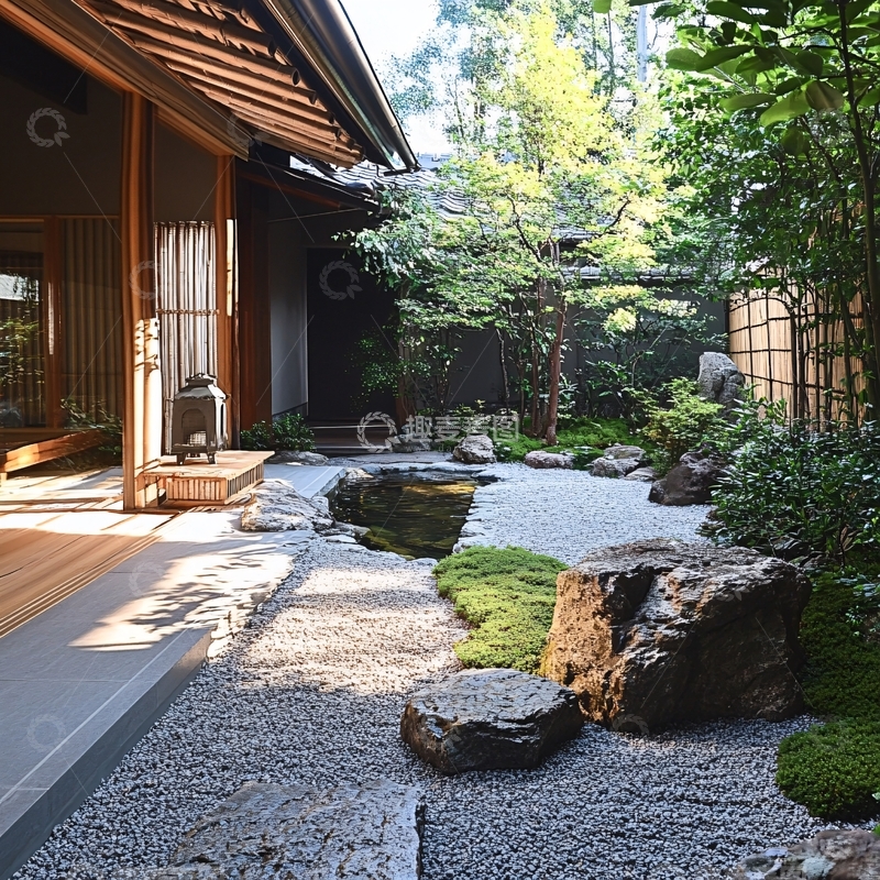 高清大图下载【趣麦麦图】日本家庭院落