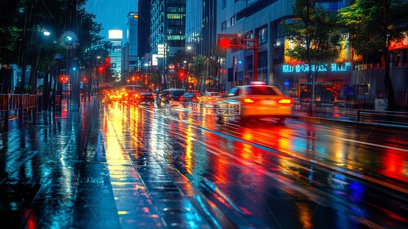 高清大图下载【趣麦麦图】夜景梅雨季