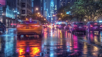 雨夜行人与车辆1