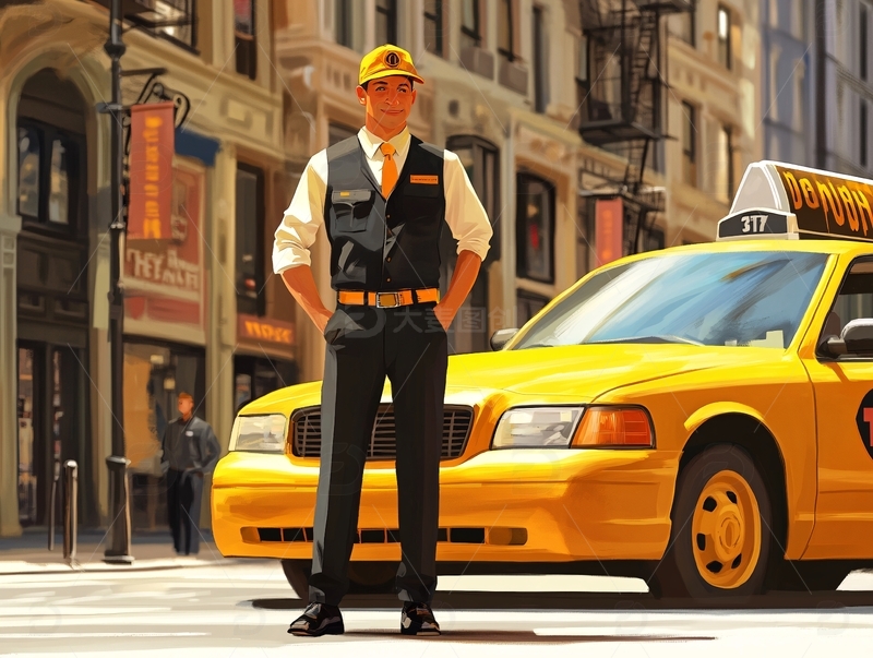 高清大图下载【趣麦麦图】出租汽车驾驶员