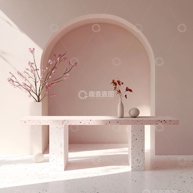 高清大图下载【趣麦麦图】粉色的展示台1