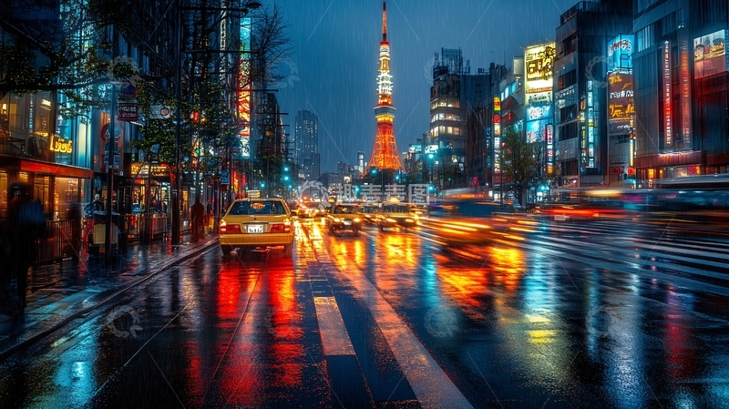 高清大图下载【趣麦麦图】日本东京夜景街道
