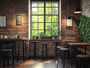咖啡馆砖墙