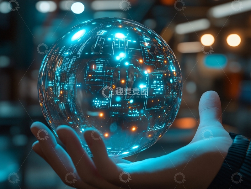 高清大图下载【趣麦麦图】科技感水晶球