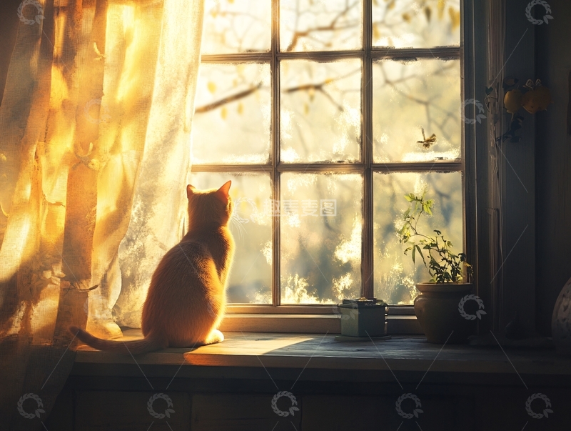 高清大图下载【趣麦麦图】窗台上的阳光