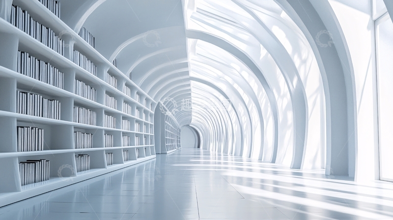 高清大图下载【趣麦麦图】书架长廊1
