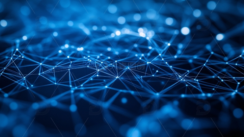 高清大图下载【趣麦麦图】线条网络蓝色背景2