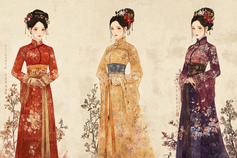 高清大图下载【趣麦麦图】手绘宫女