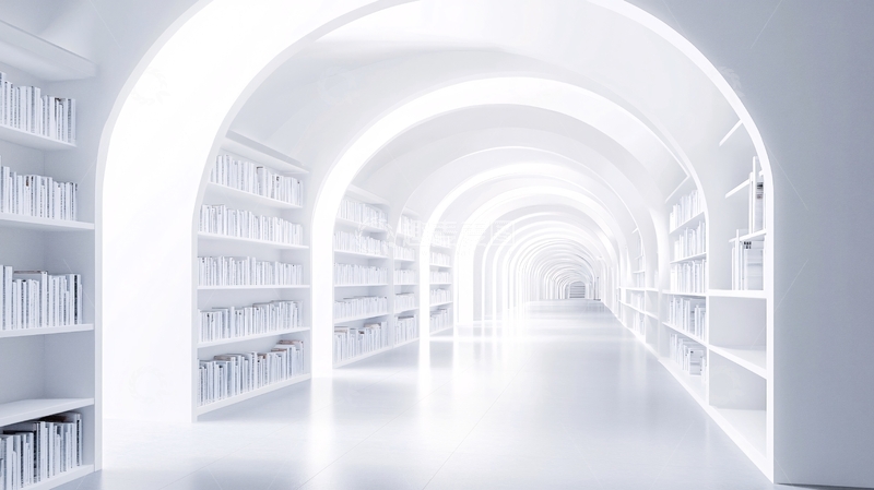 高清大图下载【趣麦麦图】书架长廊